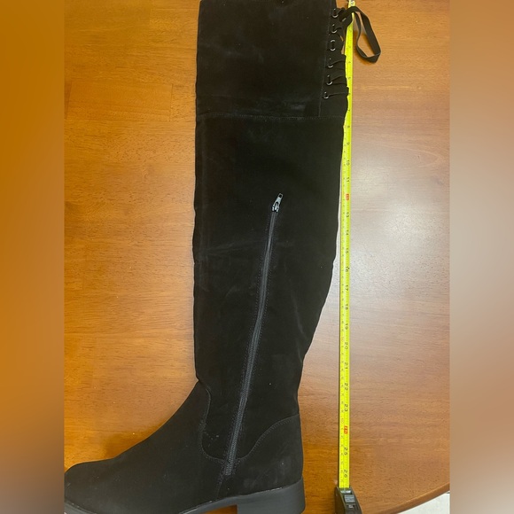 NEW SHOE DAZZLE MALYA OVER THE KNEE BOOTS WITH LACE UP DETAIL - Picture 7 of 7